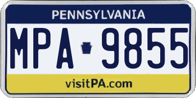 PA license plate MPA9855