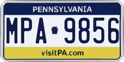 PA license plate MPA9856
