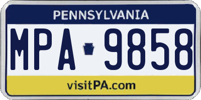 PA license plate MPA9858