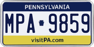 PA license plate MPA9859