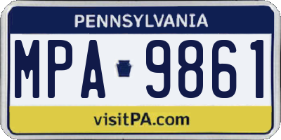 PA license plate MPA9861