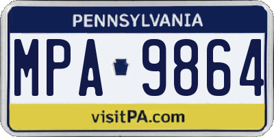 PA license plate MPA9864