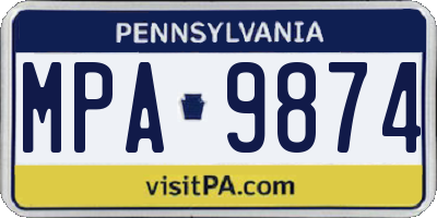 PA license plate MPA9874