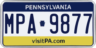 PA license plate MPA9877