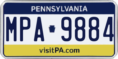 PA license plate MPA9884