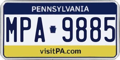 PA license plate MPA9885