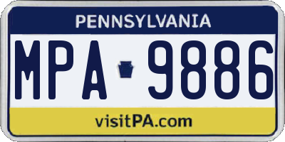 PA license plate MPA9886