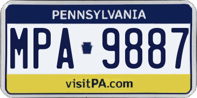 PA license plate MPA9887