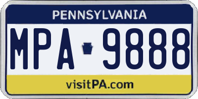 PA license plate MPA9888
