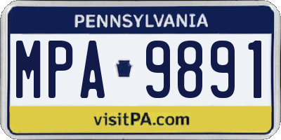 PA license plate MPA9891