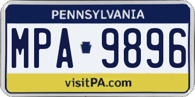 PA license plate MPA9896