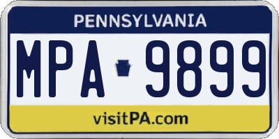PA license plate MPA9899