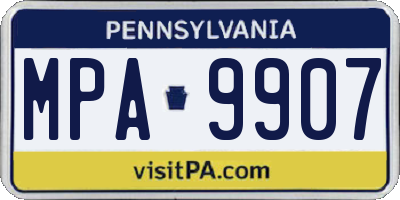 PA license plate MPA9907