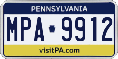 PA license plate MPA9912