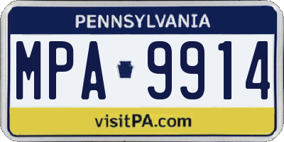 PA license plate MPA9914