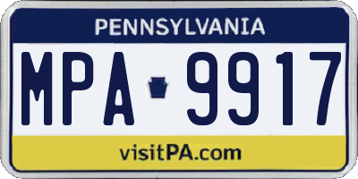PA license plate MPA9917