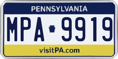 PA license plate MPA9919