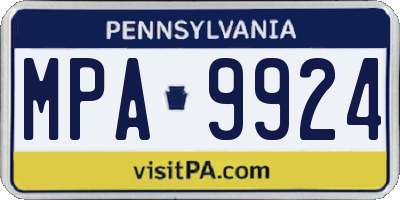 PA license plate MPA9924