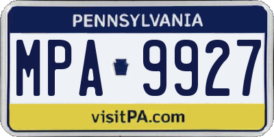 PA license plate MPA9927