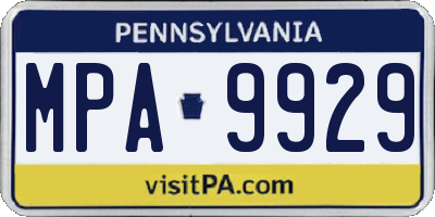 PA license plate MPA9929