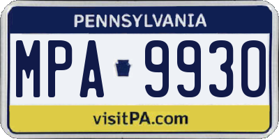 PA license plate MPA9930