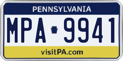PA license plate MPA9941