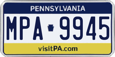 PA license plate MPA9945