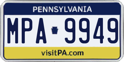 PA license plate MPA9949