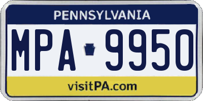 PA license plate MPA9950