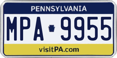 PA license plate MPA9955