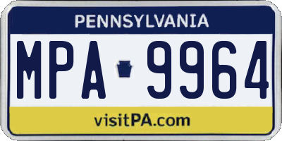 PA license plate MPA9964