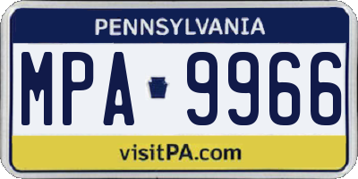 PA license plate MPA9966