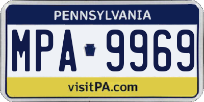 PA license plate MPA9969