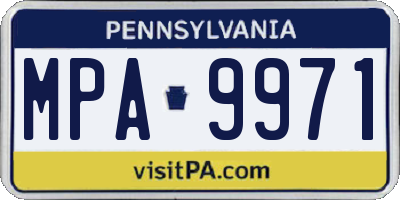PA license plate MPA9971