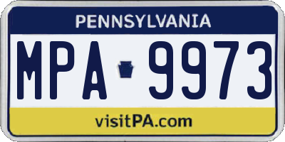 PA license plate MPA9973