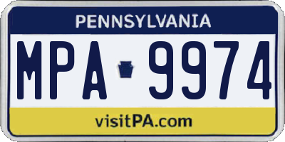 PA license plate MPA9974