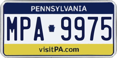 PA license plate MPA9975