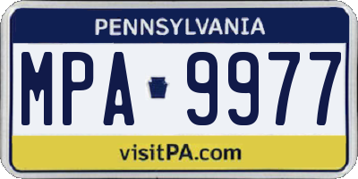 PA license plate MPA9977
