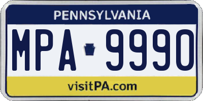 PA license plate MPA9990