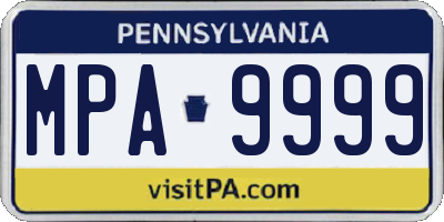 PA license plate MPA9999