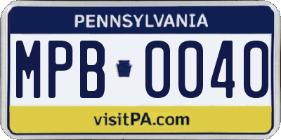 PA license plate MPB0040
