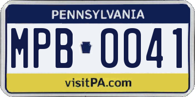 PA license plate MPB0041