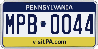 PA license plate MPB0044