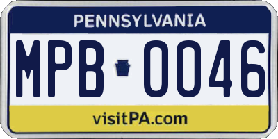PA license plate MPB0046