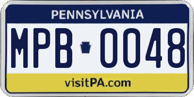 PA license plate MPB0048