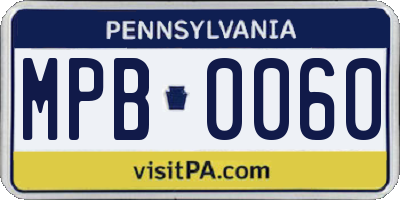 PA license plate MPB0060