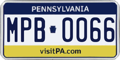 PA license plate MPB0066