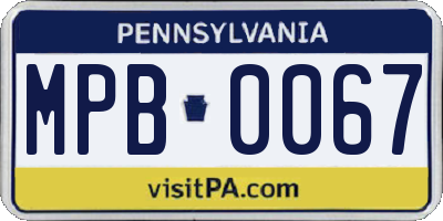 PA license plate MPB0067