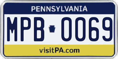 PA license plate MPB0069