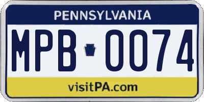 PA license plate MPB0074
